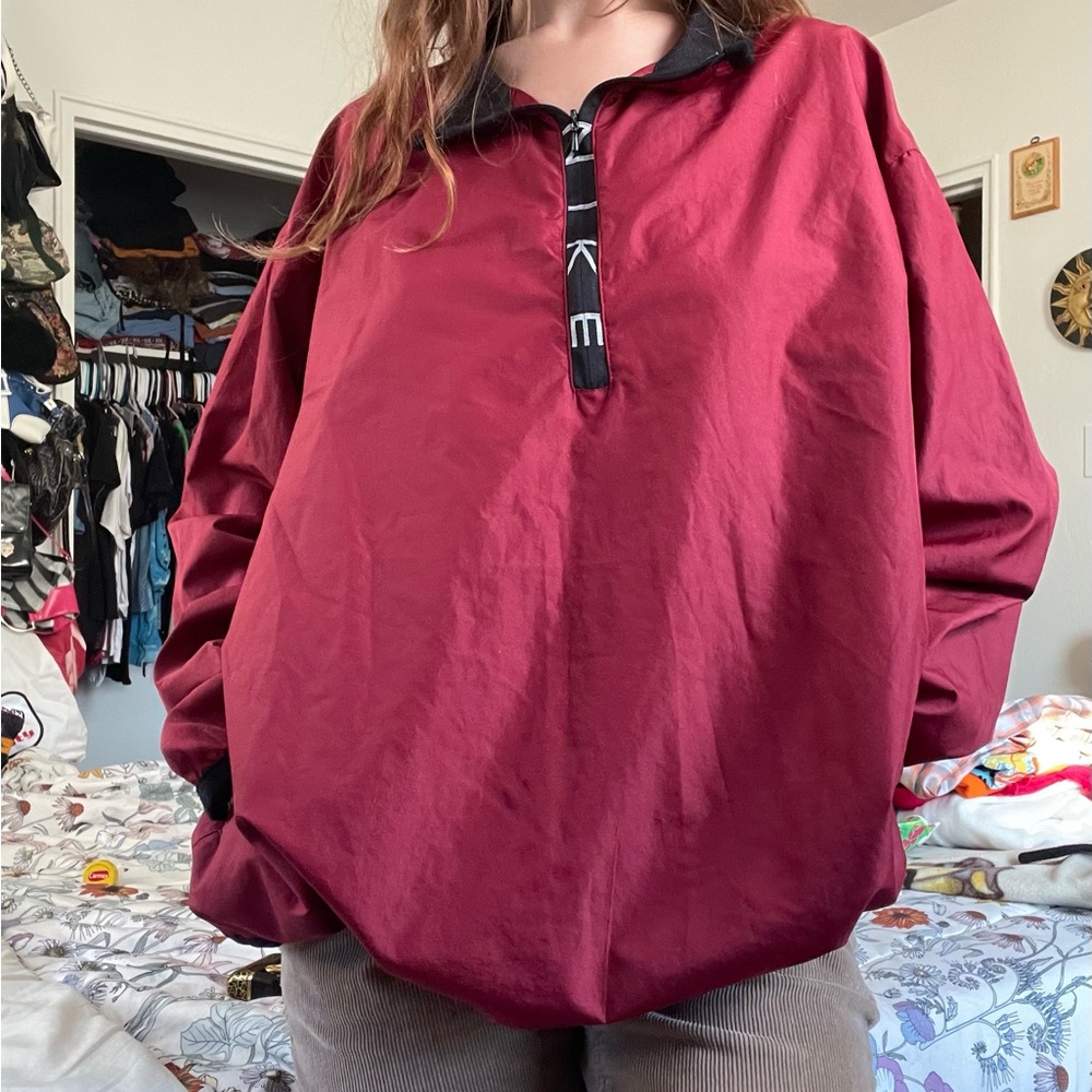 vintage maroon nike windbreaker